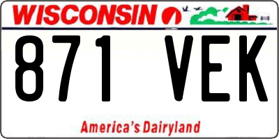 WI license plate 871VEK