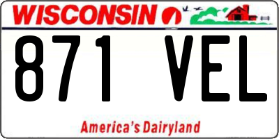 WI license plate 871VEL