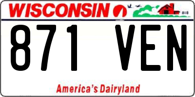 WI license plate 871VEN
