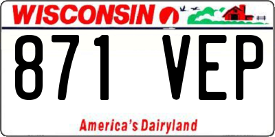 WI license plate 871VEP