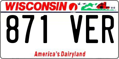 WI license plate 871VER