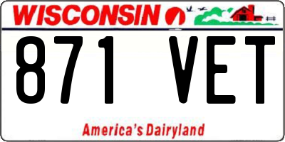 WI license plate 871VET