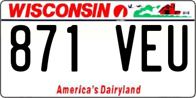 WI license plate 871VEU