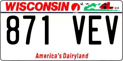 WI license plate 871VEV
