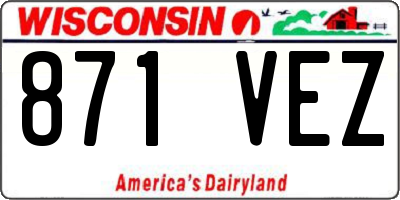 WI license plate 871VEZ
