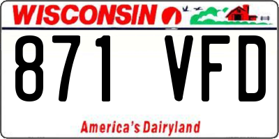 WI license plate 871VFD