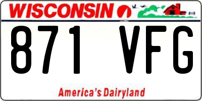 WI license plate 871VFG