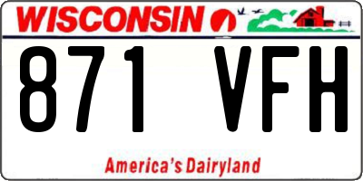 WI license plate 871VFH