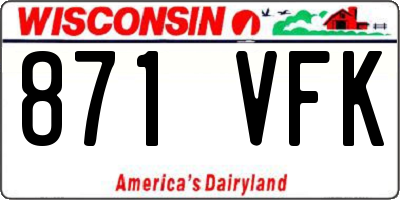 WI license plate 871VFK
