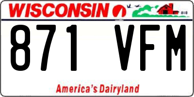 WI license plate 871VFM