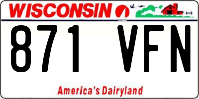 WI license plate 871VFN