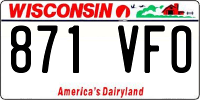 WI license plate 871VFO