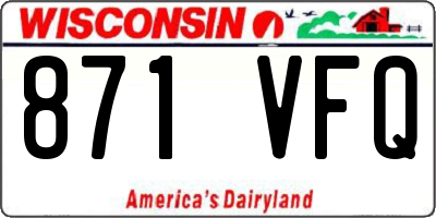 WI license plate 871VFQ