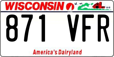 WI license plate 871VFR