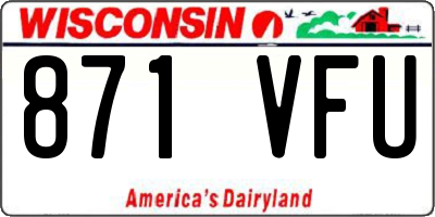WI license plate 871VFU