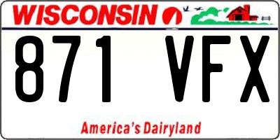 WI license plate 871VFX