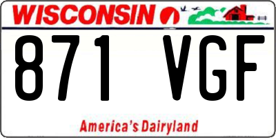 WI license plate 871VGF