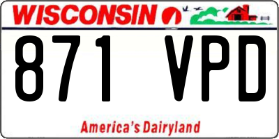WI license plate 871VPD