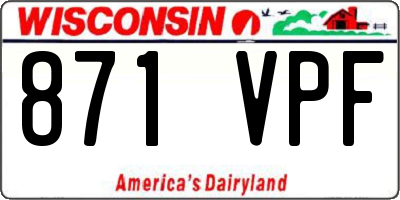 WI license plate 871VPF