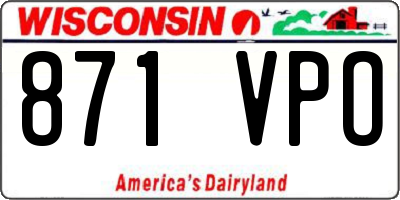 WI license plate 871VPO