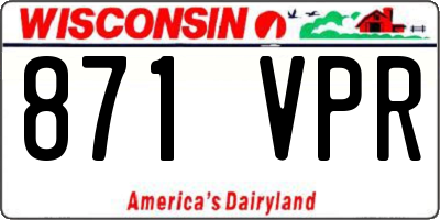 WI license plate 871VPR
