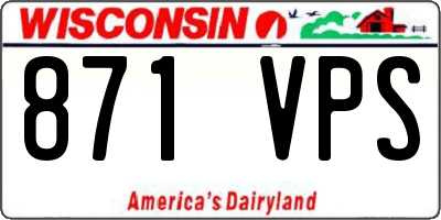 WI license plate 871VPS