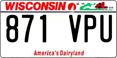 WI license plate 871VPU