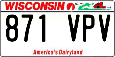 WI license plate 871VPV