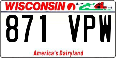 WI license plate 871VPW