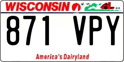 WI license plate 871VPY