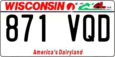 WI license plate 871VQD