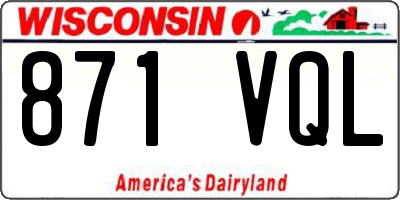WI license plate 871VQL