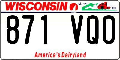WI license plate 871VQO