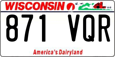 WI license plate 871VQR