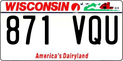 WI license plate 871VQU