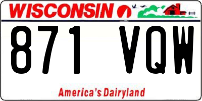WI license plate 871VQW