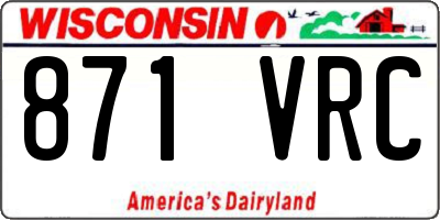 WI license plate 871VRC