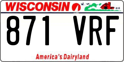 WI license plate 871VRF