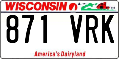 WI license plate 871VRK