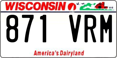 WI license plate 871VRM