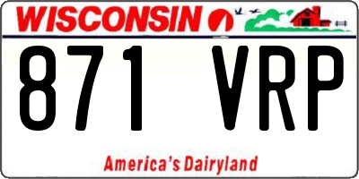 WI license plate 871VRP