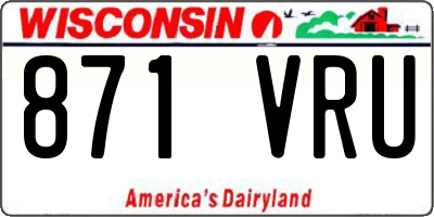 WI license plate 871VRU