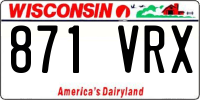 WI license plate 871VRX