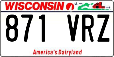 WI license plate 871VRZ