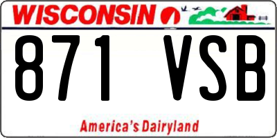 WI license plate 871VSB