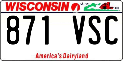 WI license plate 871VSC