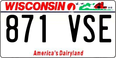 WI license plate 871VSE