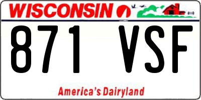 WI license plate 871VSF