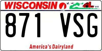 WI license plate 871VSG