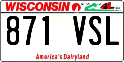 WI license plate 871VSL